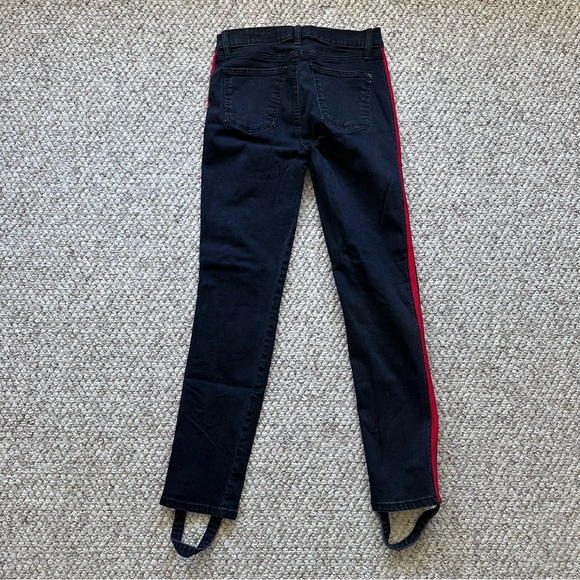 SIWY women’s jeans red stripe bottom stirrups black red size 28” waist USA Made - Picture 8 of 14